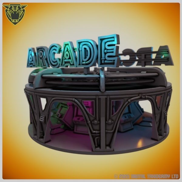 Sci-Fi Spool Tower: Video Gaming Arcade