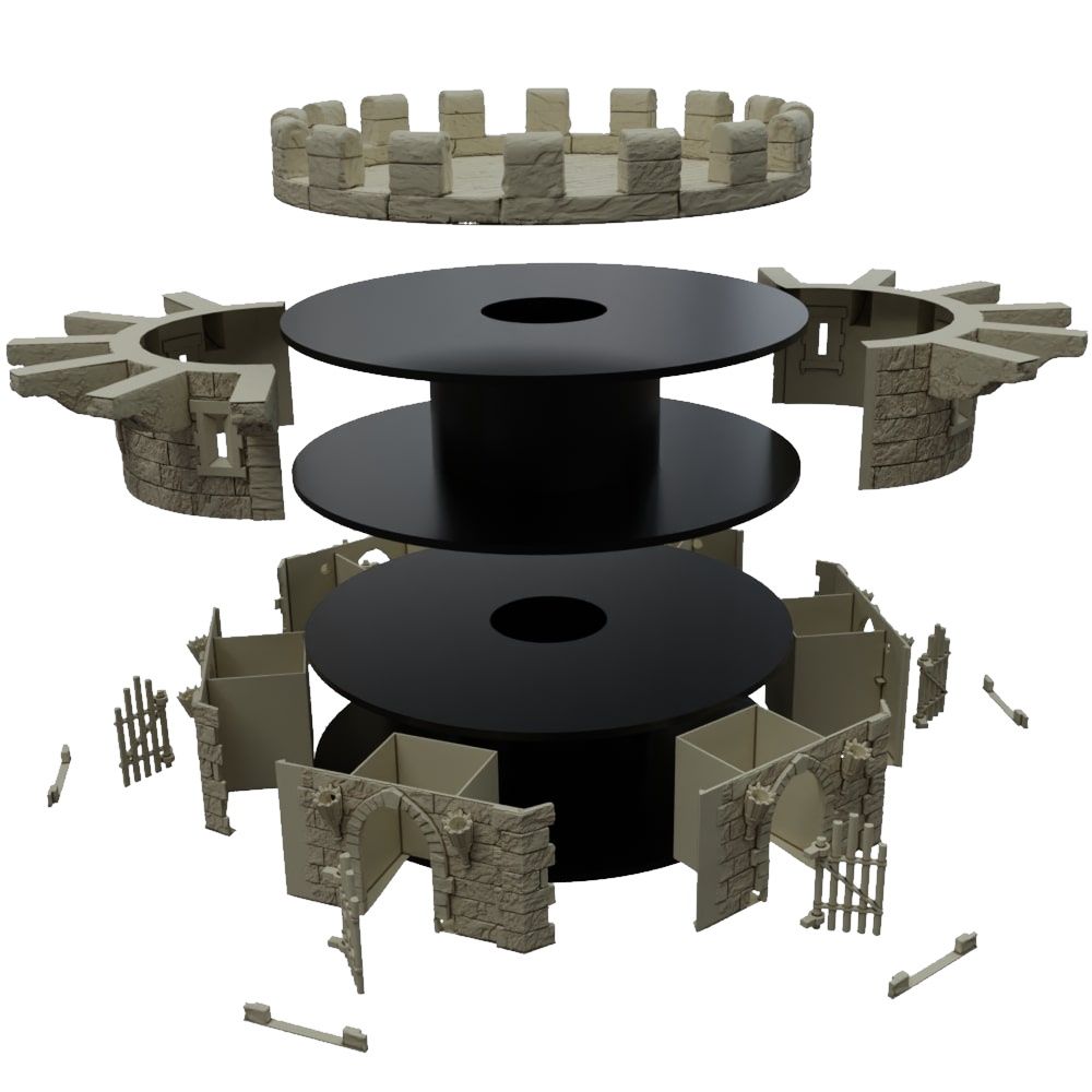 Fantasy Spool Tower: Castle Ramparts Assembly