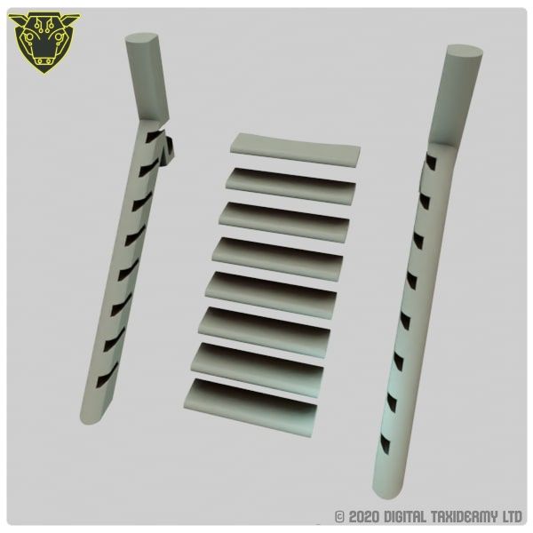 Fantasy Spool Tower: Wooden Stairs Assembly