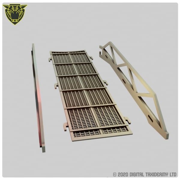 Sci-Fi Spool Tower: Metal Ground Level Ramp Assembly