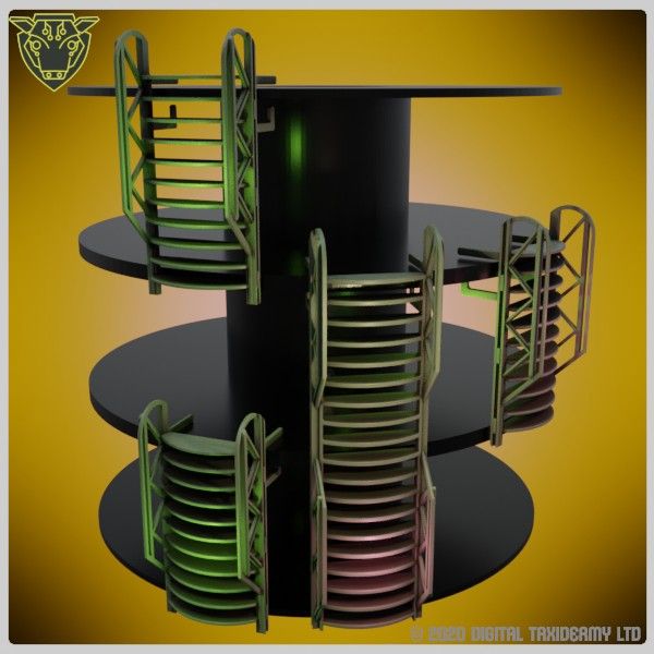 Sci-Fi Spool Tower: Metal Ladder
