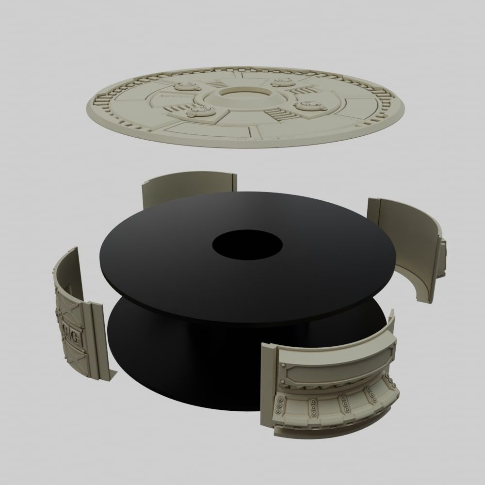 Sci-Fi Spool Tower: Shop Fronts and Kiosks Assembly